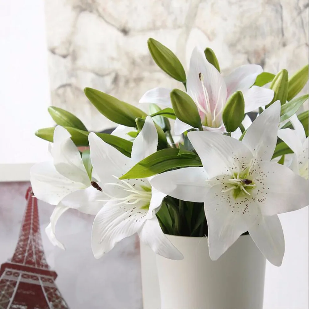 1 шт. коллоидные лилии Моделирование цветы Настоящее сенсорный свадебный цветок