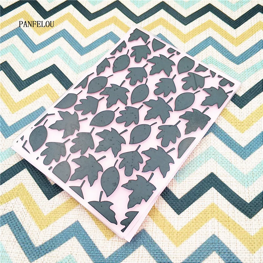 PANFELOU Leaf pine cones Embossing folders Plastic For Scrapbooking DIY Template Fondant Cake Photo Album Card Making | Дом и сад