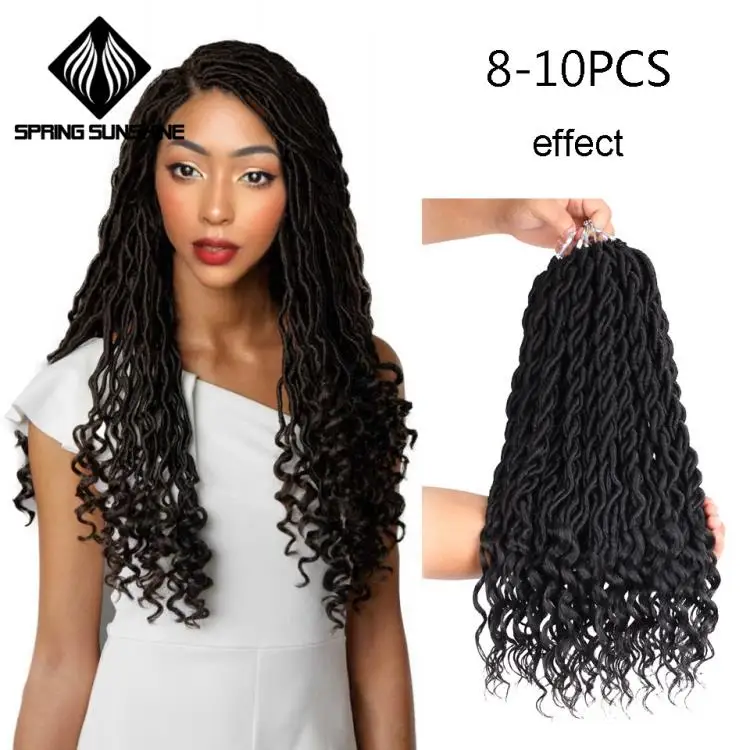 Весеннее солнечное богемное Омбре Faux locs вьющиеся плетеные пряди плетение волос оптом крючком синтетические накладные волосы