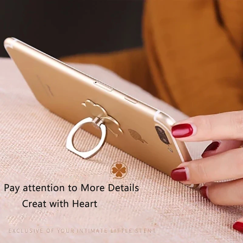 Pushingbest Mobile Phone Holders Finger Ring Multible Color with Four-leaf Clover Shape for Iphone Samsung Xiaomi | Мобильные