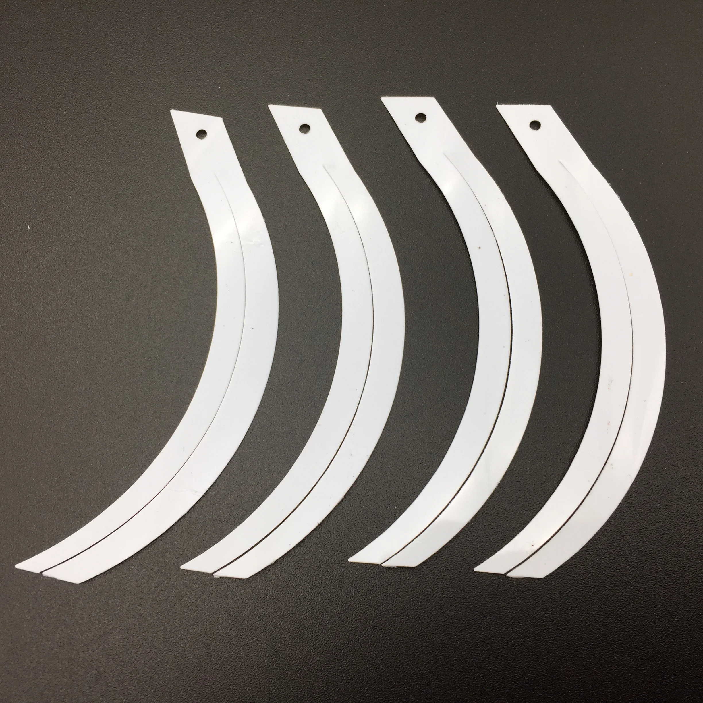 

50g 78*10mm Sickle Cat Tail Shape Reaphook Loose Sequins With 1 Hole Sewing Crafts Solid White