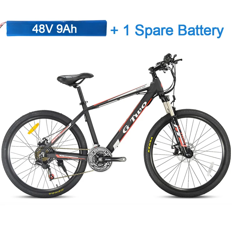 26 ''21 скоростной электровелосипед горный велосипед, 48V 9Ah встроенный литиевый аккумулятор, 350W бесщеточный мотор, рама из алюминиевого сплава - Цвет: Balck A Plus