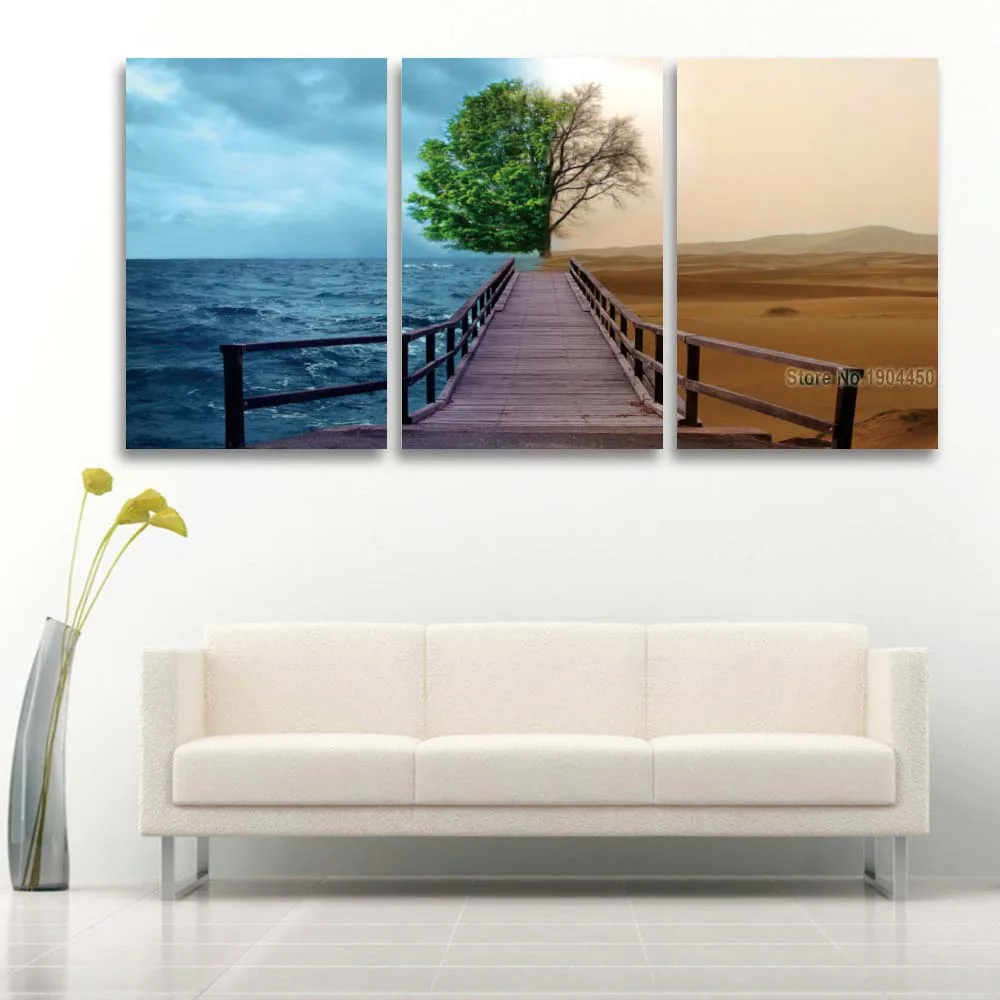 3 панели холст настенные художественные принты сезон пейзаж Картина модульная