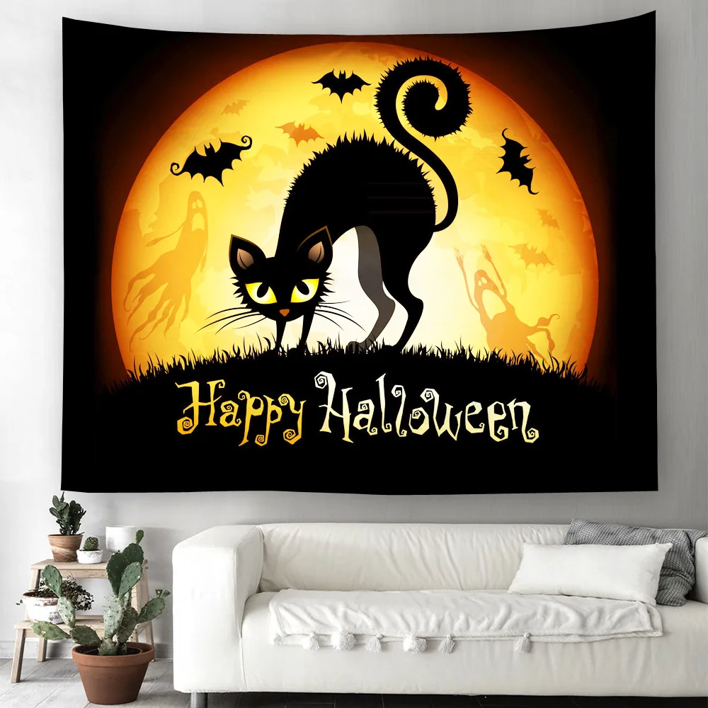 Enipate прямоугольник Хэллоуин готический настенный гобелен домашний дьявол Тыква