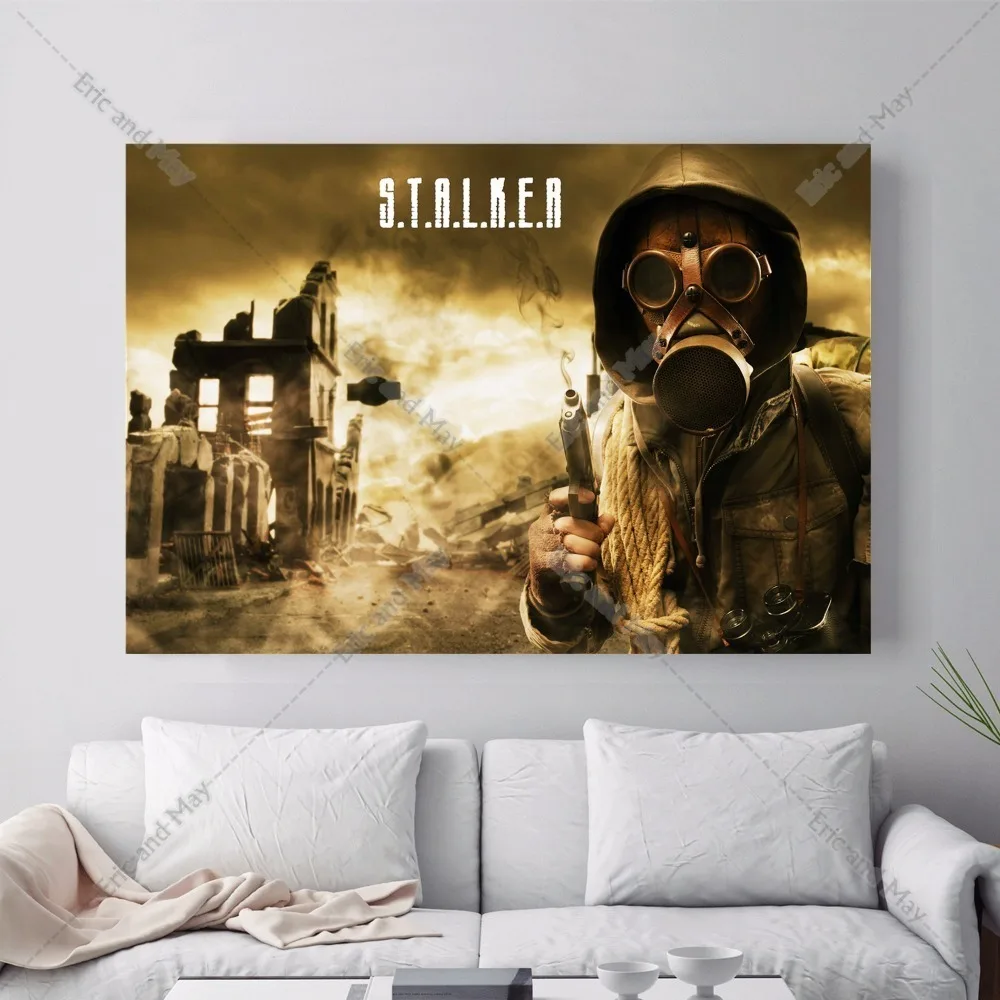 Stalker рисунок игра хлопок стены Искусство Холст живопись плакат печать картины для гостиной украшения дома Масляные картины декор