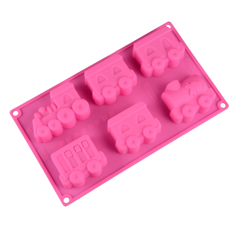 Силиконовая форма для шоколада с мультяшным поездом антипригарная пирожного