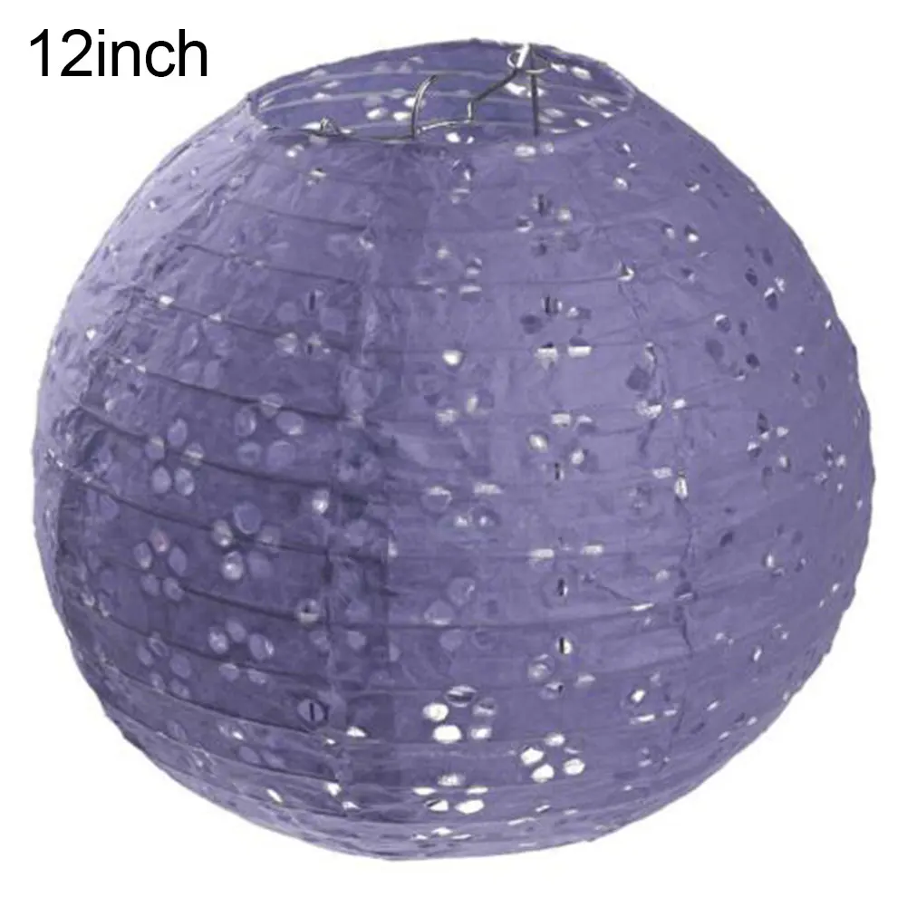 Light Purple Горячая китайский цветок сливы полый подвесной бумажный фонарик свадебное праздничное украшение - Цвет: Light Purple