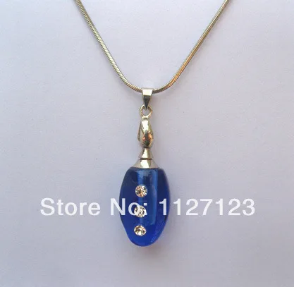 25 шт./лот Синий капли воды Райс Флаконы Подвески риса флакон кулон духов пуст