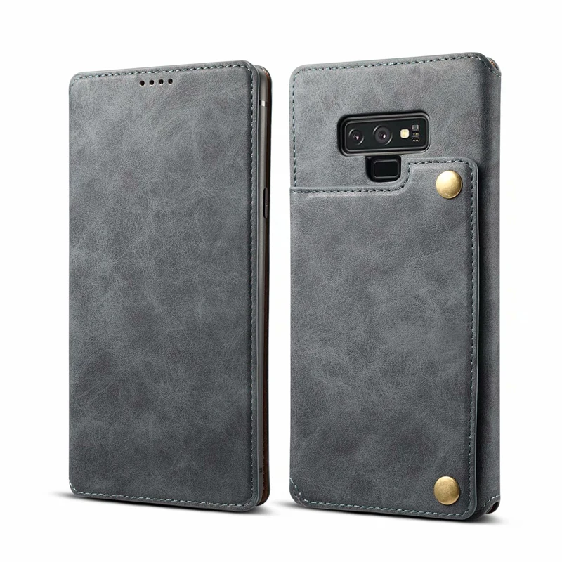 Деловой чехол для Samsung Galaxy Note 9 чехол-кошелек из мягкого ТПУ Винтажный сумка