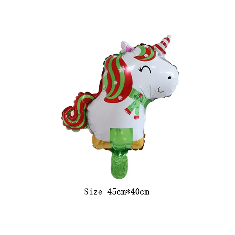 Мини Рождественские шары Navidad Единорог Globos для рождественской вечеринки