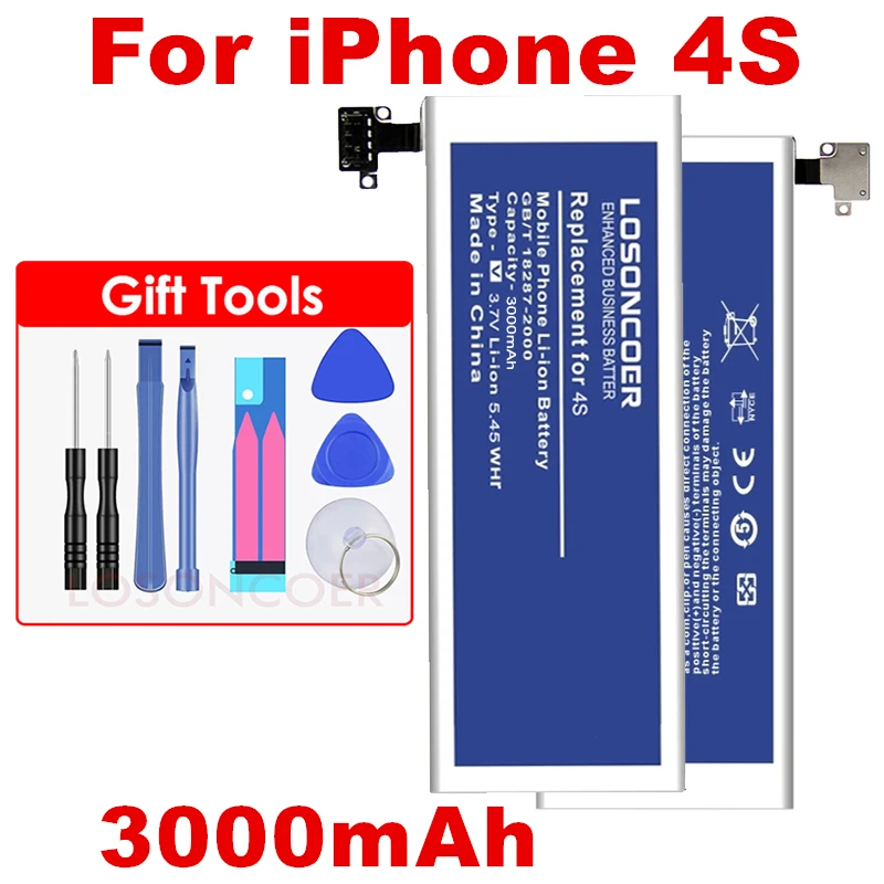 Полимерные аккумуляторы для мобильных телефонов 3000 мАч Apple iphone аккумулятор 4GS
