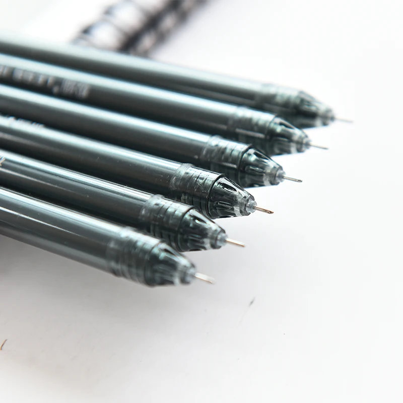 12 шт./лот креативные 0 2 мм супер тонкие гелевые ручки с черными чернилами