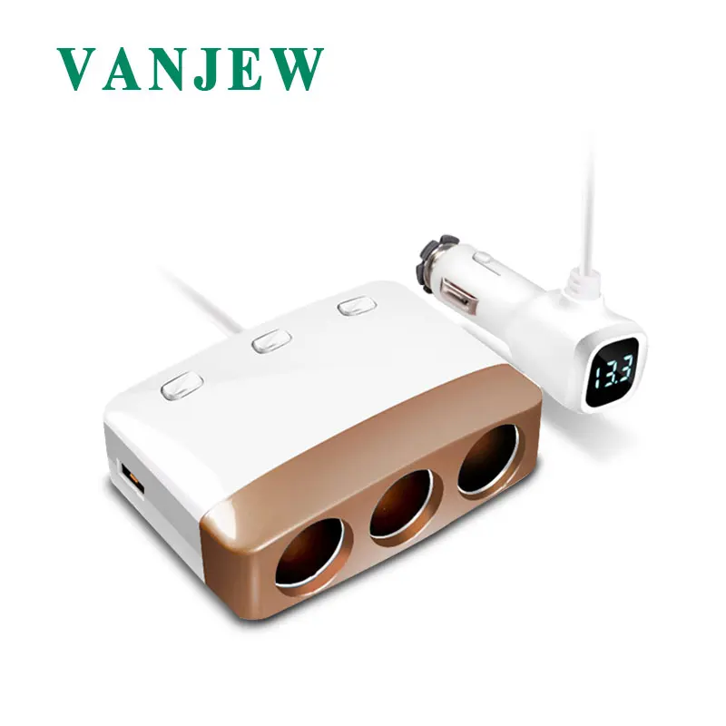 VANJEW C13 адаптер для автомобильного прикуривателя 120 Вт с двумя портами usb