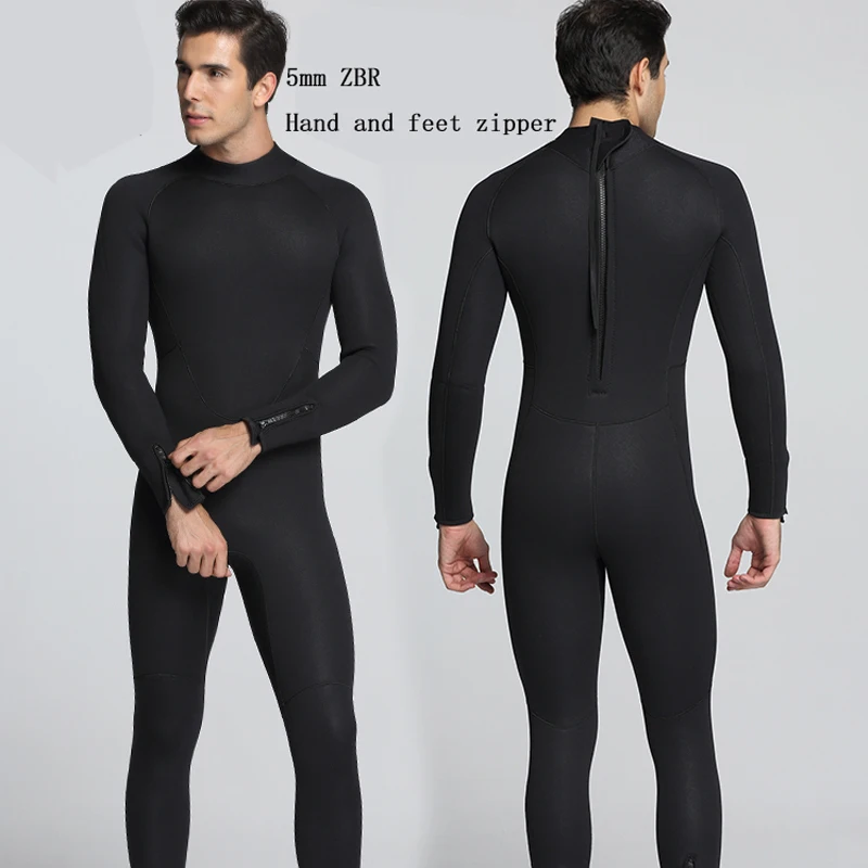 Men 5mm full-body diving suits with warm wetsuit conjoined surfing suit black swim wears size S-XXL | Спорт и развлечения