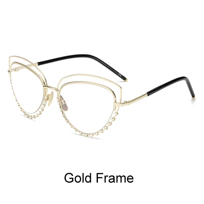 Gold Frame Ralferty роскошные солнцезащитные очки «кошачий глаз» Для ЖЕНЩИН ШИК с украшением в виде кристаллов солнцезащитные очки UV400 очки со стразами аксессуары, женские солнцезащитные очки, A05 - Цвет линз: Gold Frame