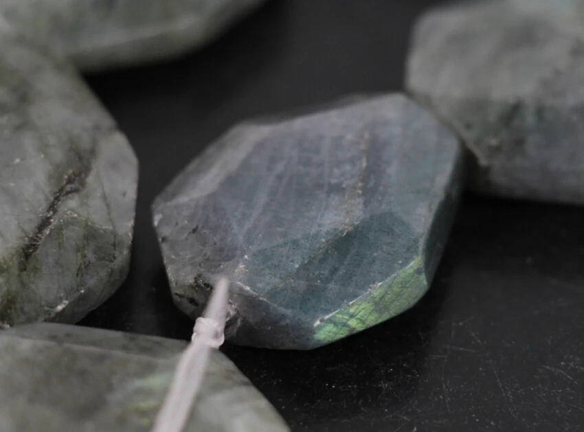 15 5 &quotнитевидные бусины из натурального Лабрадорита граненая плита граненые