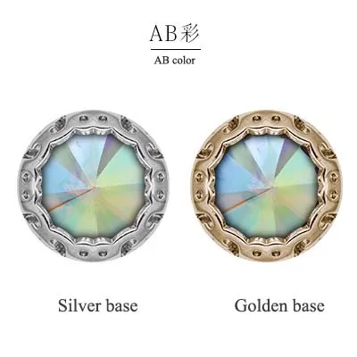 AB color 12 мм круглой формы плоские стеклянные кристаллы стразы, форма птичьего гнезда основа пришить камни для diy ювелирных аксессуаров - Цвет: AB color