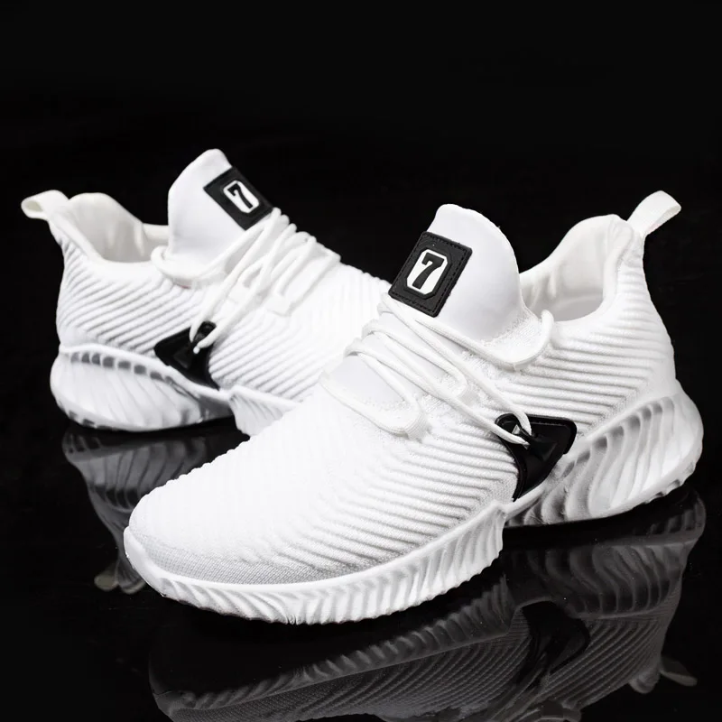 GUDERIAN Breathable Sneakers For Men Krasovki Comfortable Casual Shoes Men Lace-Up Male Shoes Adult Footwear Zapatilla Hombre - Цвет: Белый
