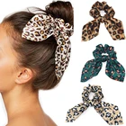 Резинки для волос женские, леопардовые, с заячьими ушками