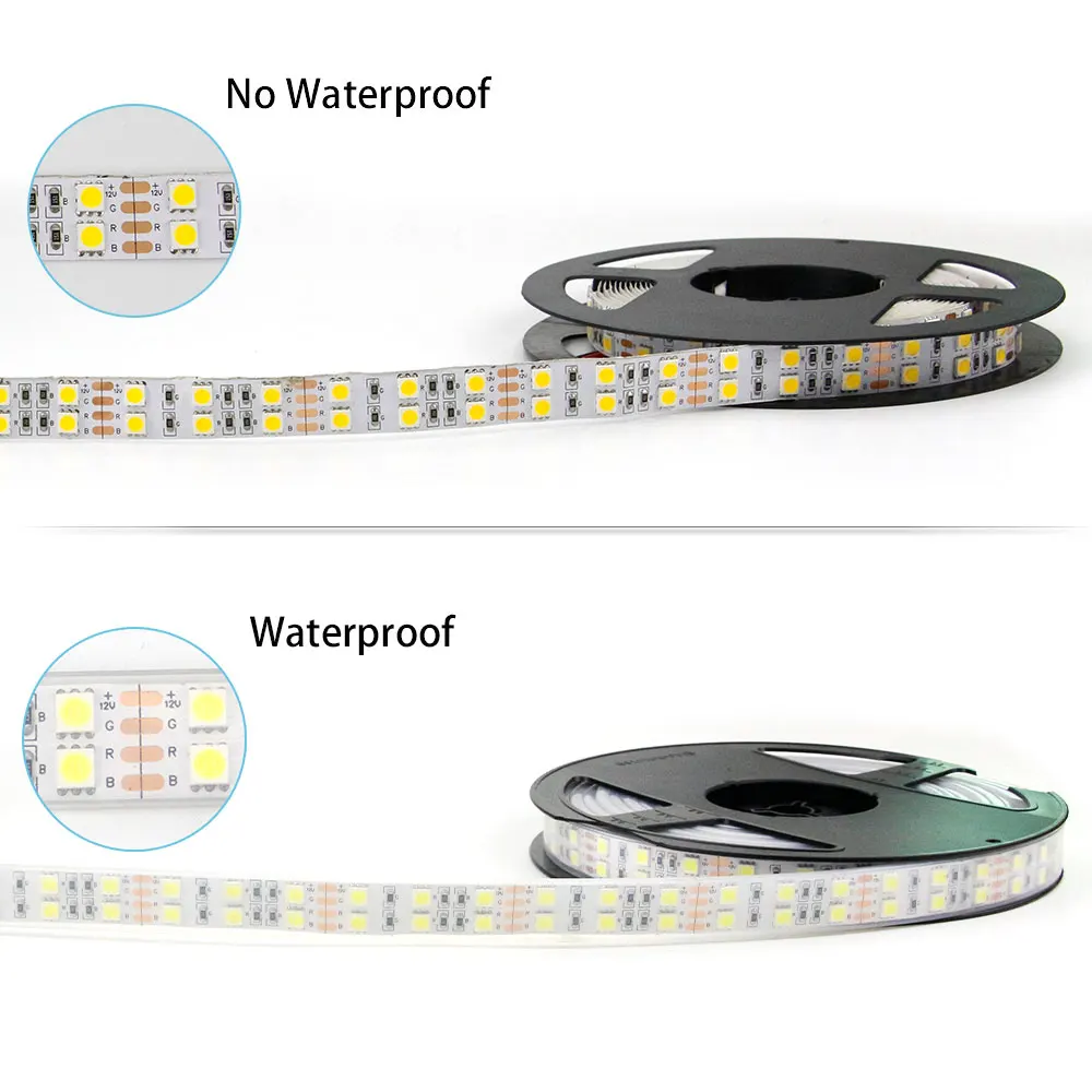 [DBF]DC 12V 5M 5050 SMD 600 светодиодный s IP67 водонепроницаемый RGB светильник IP20 двухрядный 120