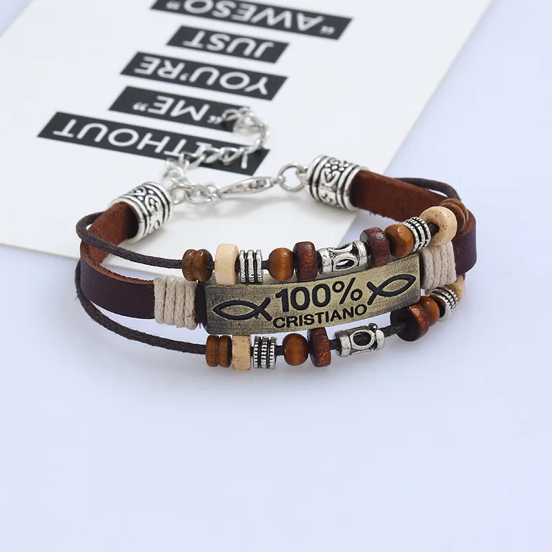 Hot Believe Faith Charms Bracelet Men Personality OL Success Genuine Leather Bracelets for Women Partner Gift Drop Shipping | Украшения и