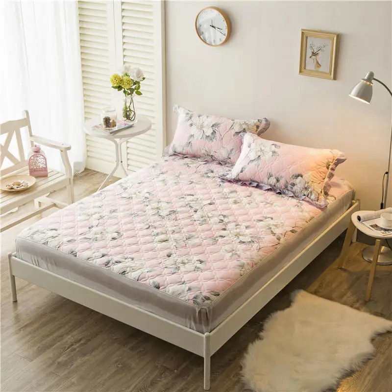 fitted sheet 4 Стёганое одеяло хлопковая простыня натяжная простыня покрывало наматрасник с упругой 120 см/150 см/180 см/220 см x 200 см drap - Цвет: fitted sheet 4