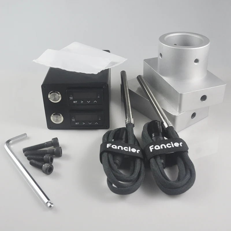 Fancier Rosin Press 3x5 plates Double hole enail heating Aluminium plate temperature controller box rod for rosin press |
