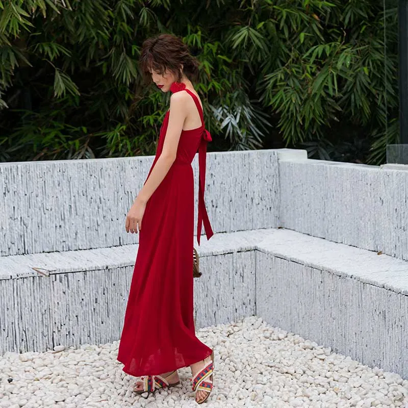 Женское однотонное сексуальное пляжное платье с открытыми плечами и открытой