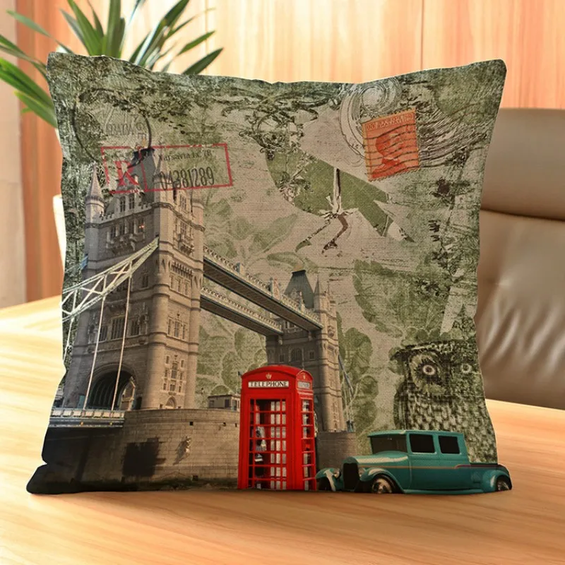 18 &quotквадратная Эйфелева башня Лондонский мост цветочный узор дизайн домашний