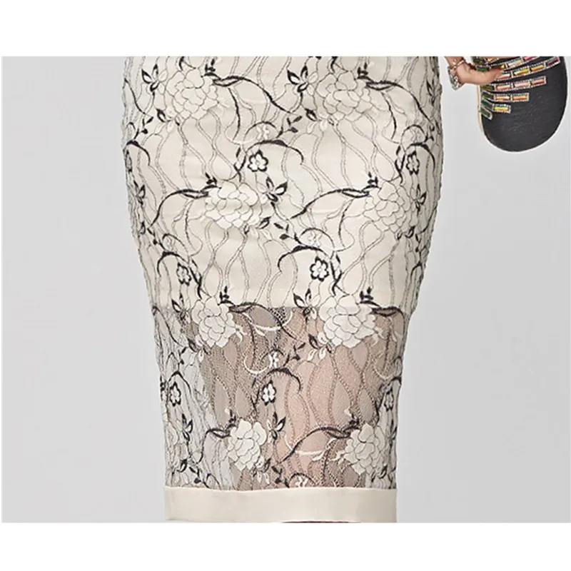

Summer new slim Patchwork butterfly sleeve fashion lace Round Neck Short Sleeve Floral High Waist Midi Party Sexy bodycon dress