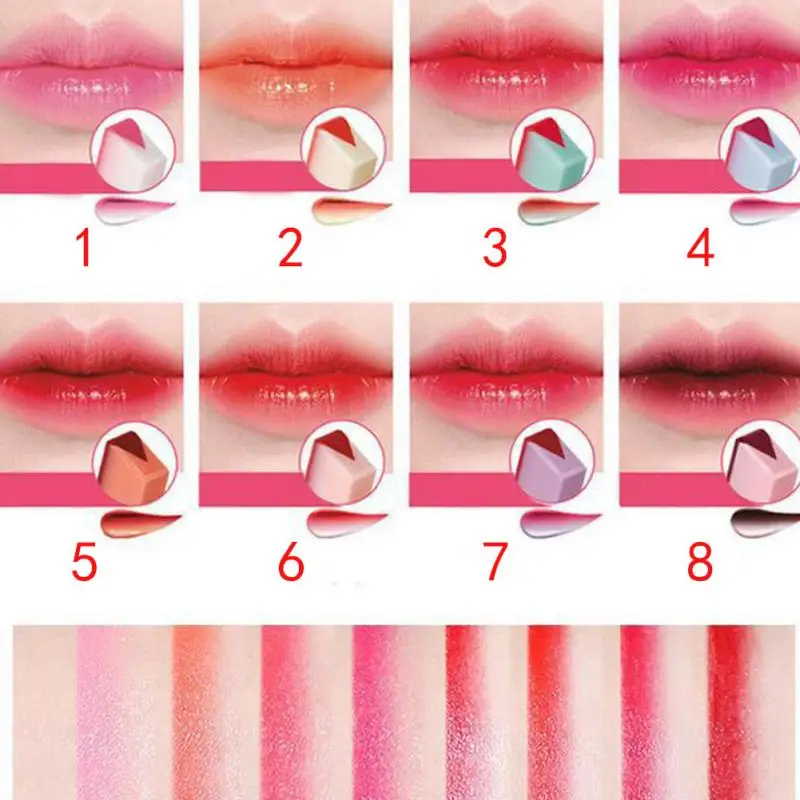 Модная Корейская губная помада с v образным вырезом двухцветная шелковистая