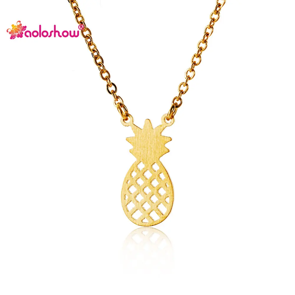 

Cute Tiny Fruit Pineapple Charm Necklace for Women Girl Dainty Stainless Steel Clavicle Charm Necklace Collier Femme NL2621