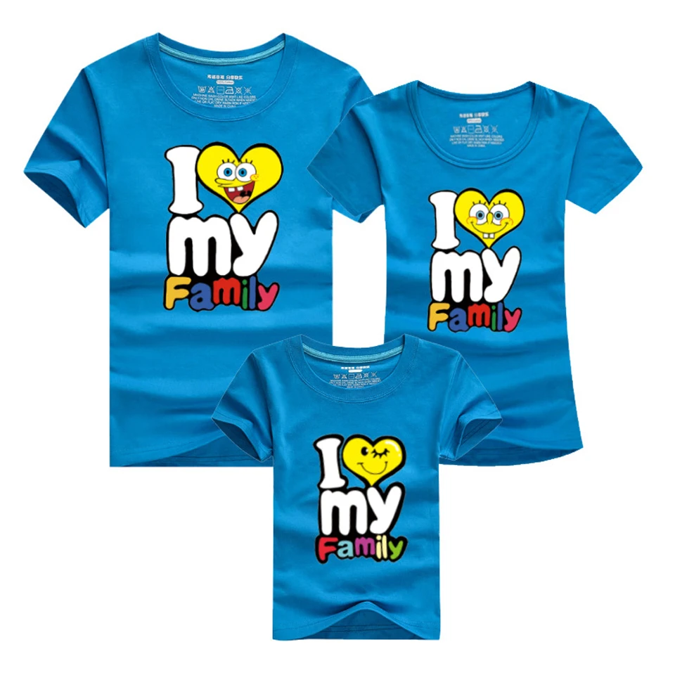 Одинаковая одежда для семьи Одежда мамы папы дочки и малышей Хлопковые футболки