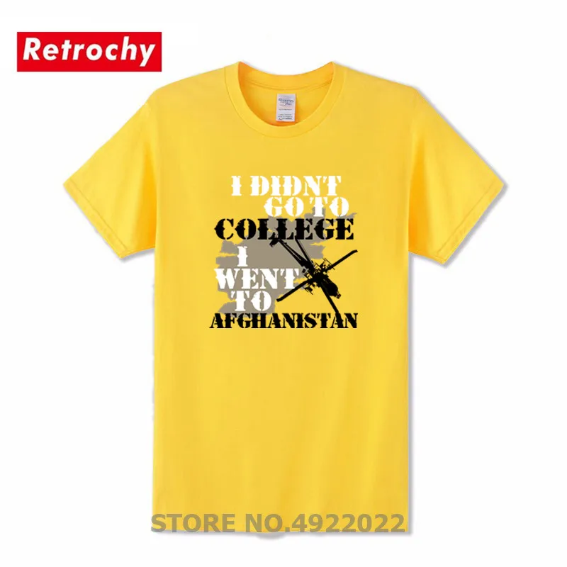 I't Go To College I Went Afghanistan Army Футболка мужская крутая дизайнерская футболка для