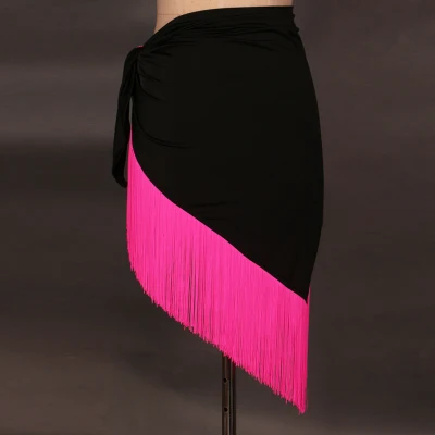 

Women Latin Dance Skirt Scarf Fringed Rumba Triangular bandage Lacing Tassel New Female Adult Skirt Ballroom Costume