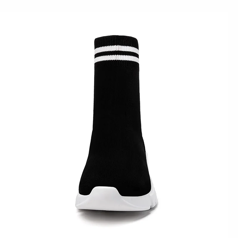 Черные кроссовки на платформе для женщин 2019 Новое поступление носок ботинки до