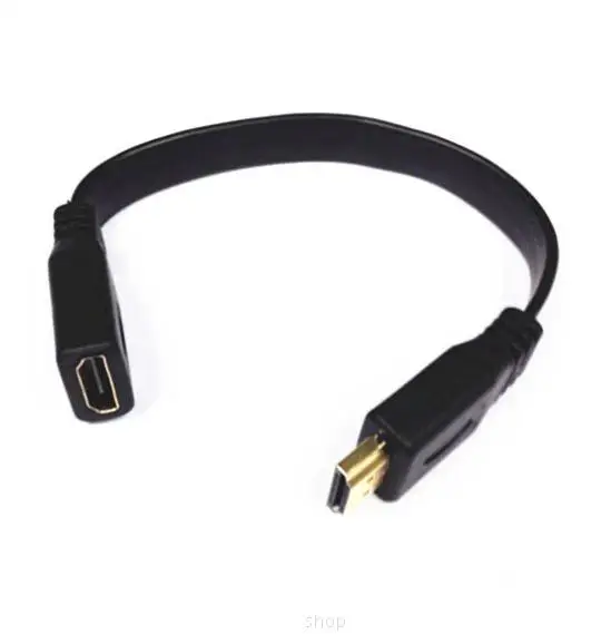 Плоский кабель удлинитель HDMI длиной 30 см Золотое гнездо штекер|flat hdmi|hdmi extensionjack to