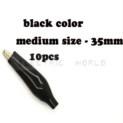 10pcs-35mm-black Крокодил зажим 28 мм 35 мм 45 мм G98 Электрический зажим для тестирования зонда метр Черный и красный с пластиковым ботинок металлический зажим аллигатора - Цвет: 10pcs-35mm-black