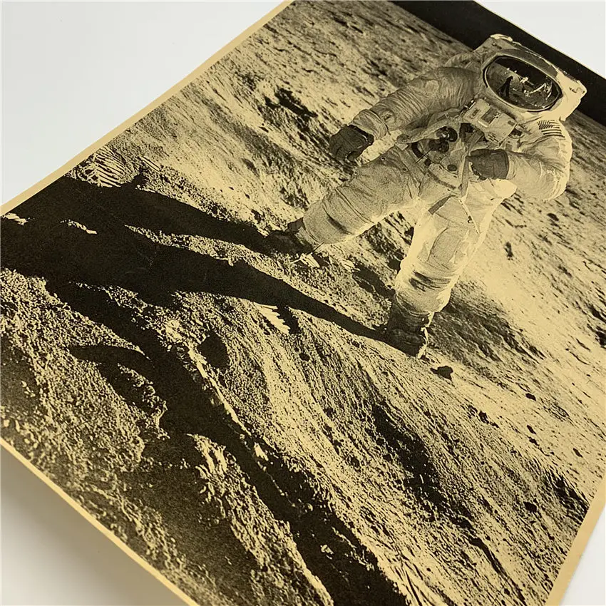 Старая фотография Аполлон Луна Посадка история фильма плакат винтажные плакаты