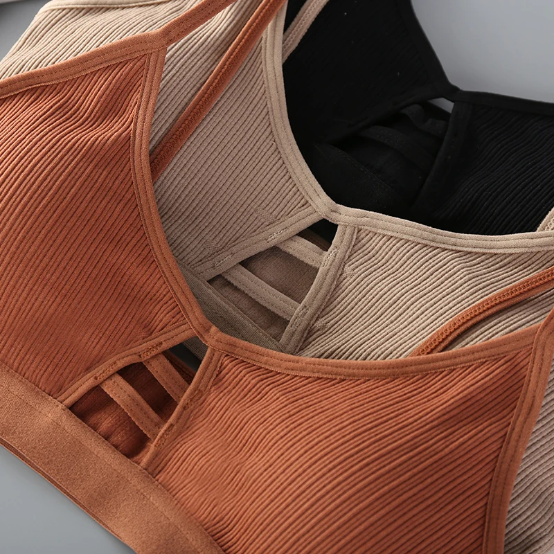 Women Cotton Bra Underwear Seamless Tube Top Brassiere Front Hollow Out Lingerie Wire Free Intimates | Женская одежда