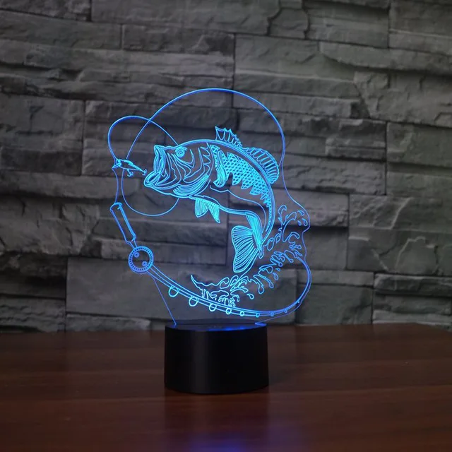7 цветов изменить рыбий 3d Светодиодная лампа Usb зарядка 3d ночной светильник Настольная лампа сенсорная кнопка настольные лампы удивительные подарки для детей
