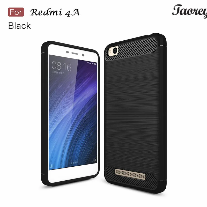 Taorey Для Xiaomi Redmi 4А Прочная Броня Углеродного Волокна Текстура матовый Мягкие TPU Case