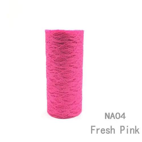 NA04Fresh pink 15 см 10 ярдов кружева тюль рулон одежды шитье и свадебное украшение из ткани лента на стул для вечеринки лук настольная дорожка украшения - Цвет: NA04Fresh pink