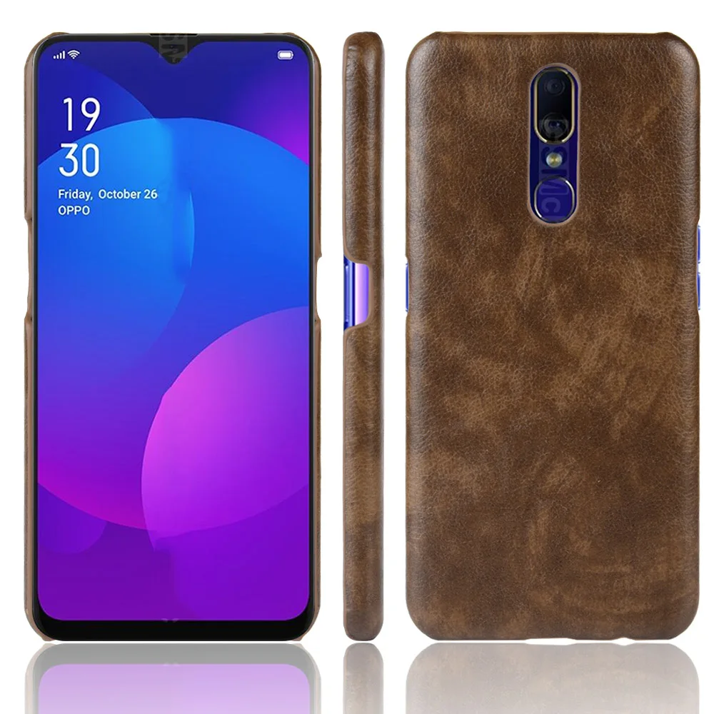 Litchi Leather Case for OPPO F11 F9 A9 A7 A7X A5 A5S R17 Pro A1K Find X Realme 3 Reno 10X Zoom Cover PU Hard Phone Cases |