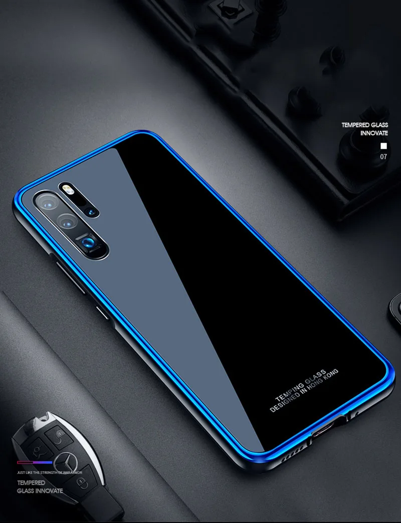 Leanonus металлический бампер чехол для huawei P30 P20 Pro mate 20 Pro 9H закаленное стекло крышка противоударный алюминиевая рамка стеклянный чехол для телефона