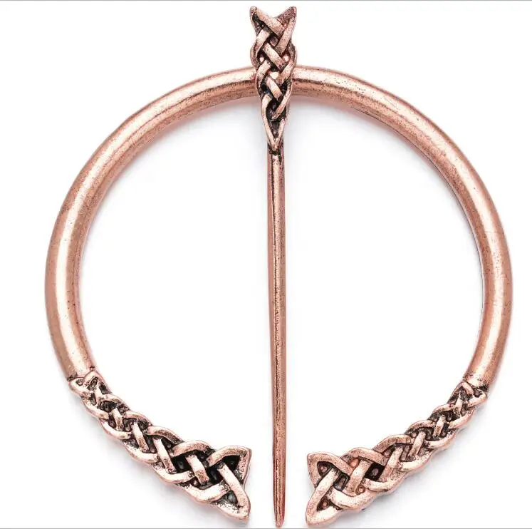 style2-copper Ретро брошь викинга коллекция твист завязанный фибула плащ булавка пенаннулярный плащ булавка для шали булавка стиль викингов коллекция булавок - Окраска металла: style2-copper