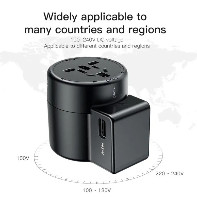 Baseus Универсальный адаптер для путешествий, usb-хаб, зарядное устройство, зарядное устройство, преобразователь питания+ Тип вращения, розетка, штепсельная Вилка для ЕС, США, Великобритании, Австралии