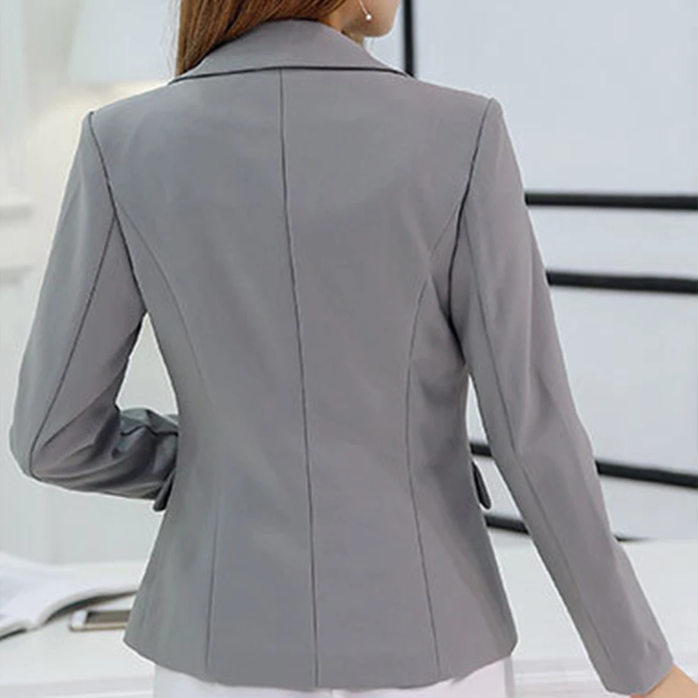 Блейзер Faylisvow Женский с длинным рукавом однотонный серый красный черный на