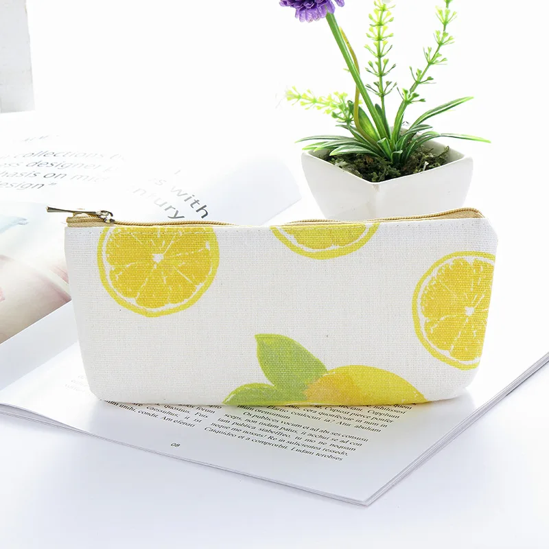 Каваи Сова Слон лимон грузовик Холст Ручка Пенал сумка для хранения студенческие