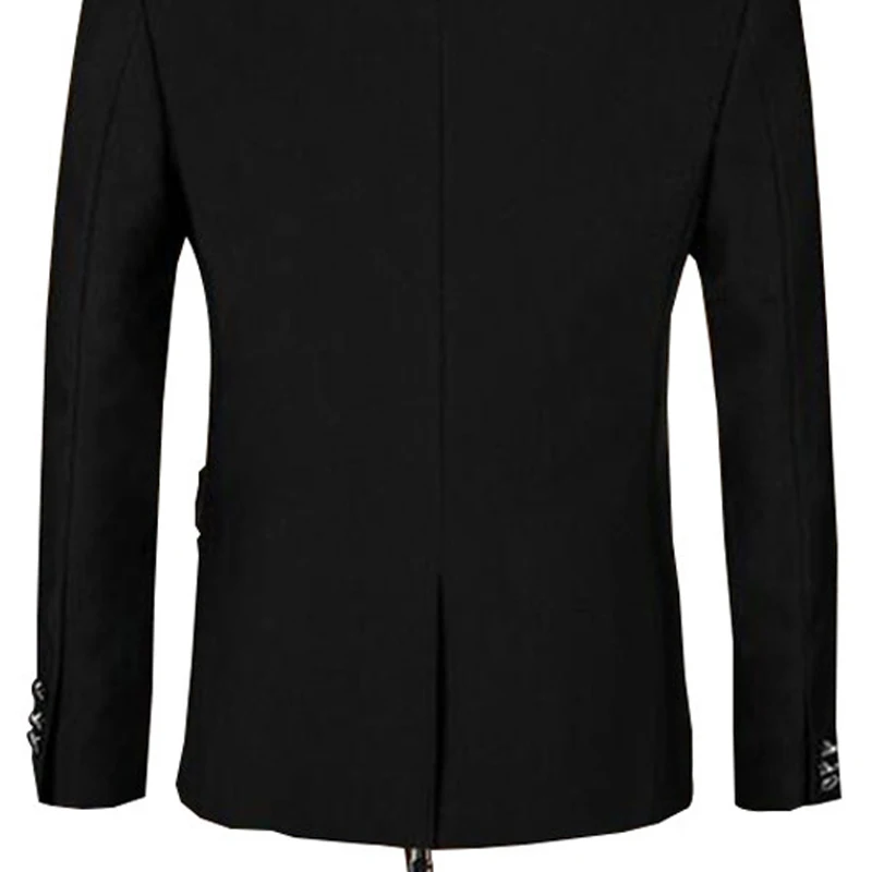 Черный Бизнес Slim Fit Мужские костюмы с зубчатым лацканом формальный стиль